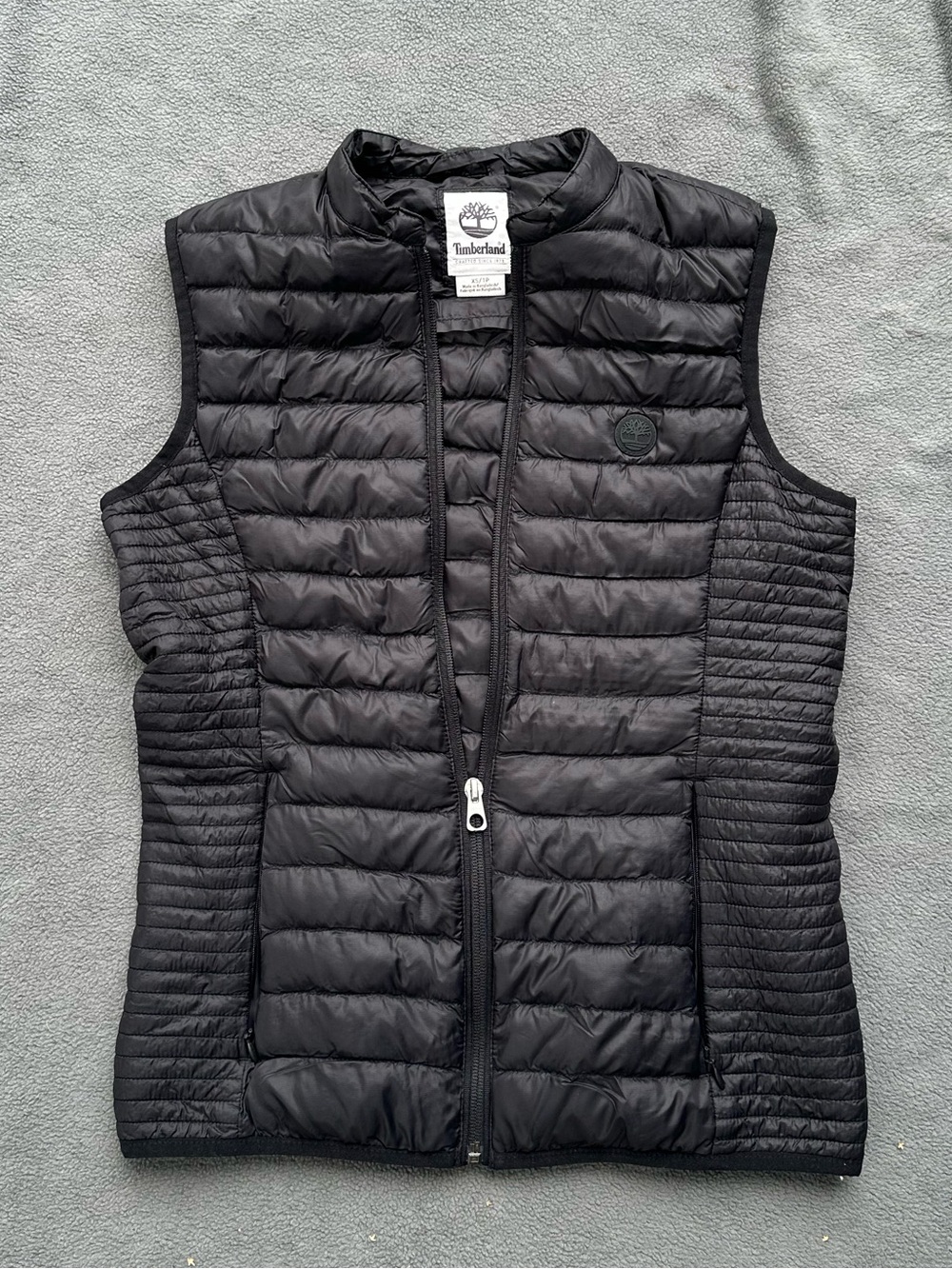 Timberland Women’s Black Quilted Packable Vest with Side Panel Detailing